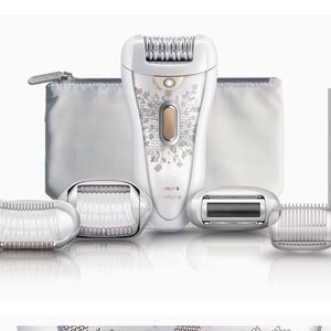 Philips HP6576/50 Satin Perfect Deluxe Epilator, White/Champagne